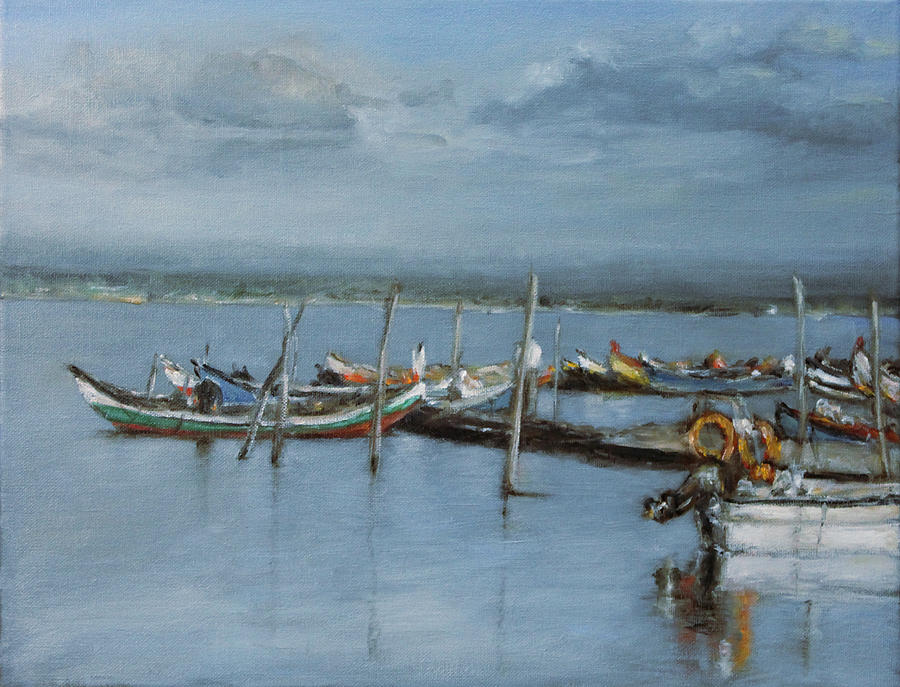 Boat Painting - Boats at Torreira by Ari Constancio