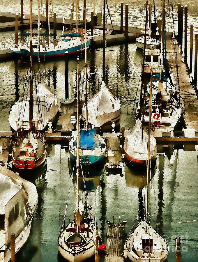 Boats In Boston Harbor Photograph by Jeff Breiman