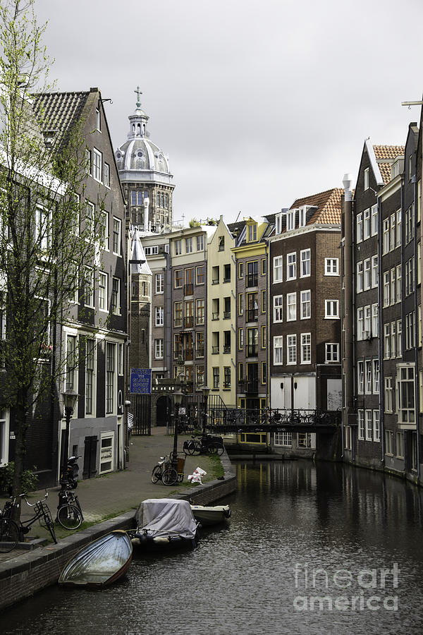 Boats In Canal Amsterdam Photograph