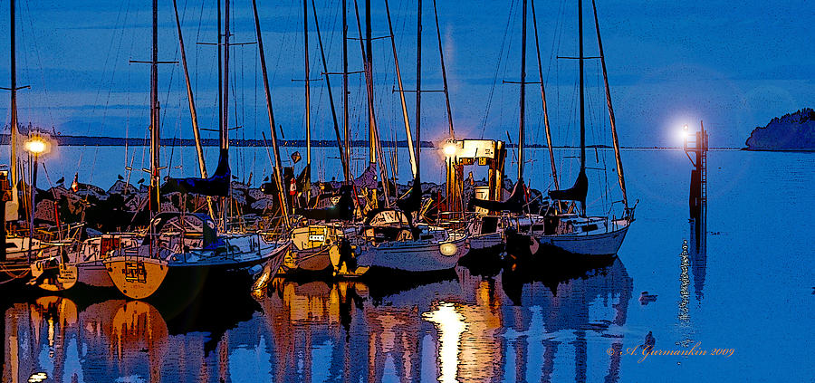 Boats in Harbor at Dusk Photograph by A Macarthur Gurmankin