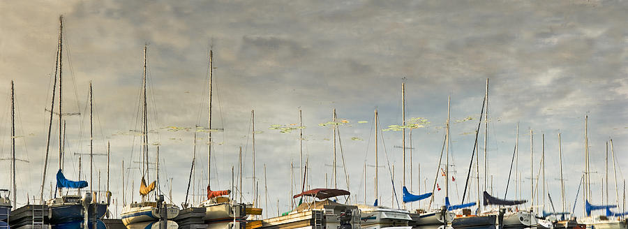 Boats in harbor reflection Photograph by Peter V Quenter