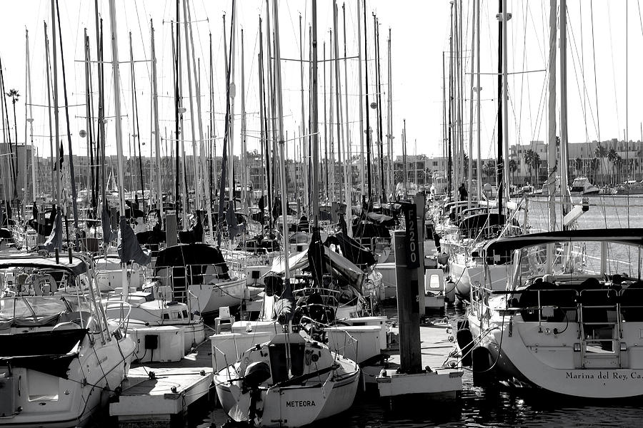 Boats in Marina del Rey CA Photograph by Steve Tracy
