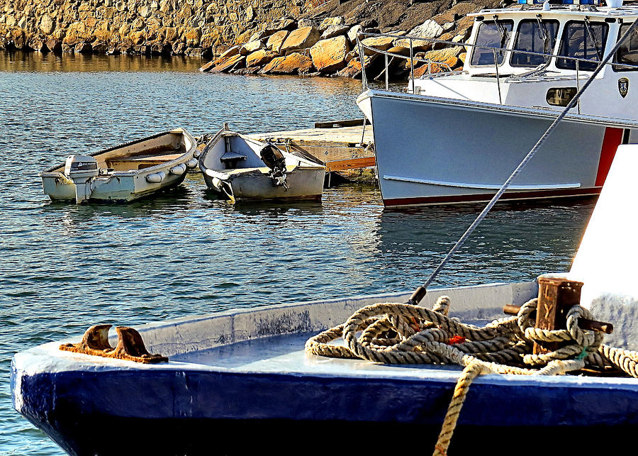 Boats in Plymouth harbor Photograph by Janice Drew