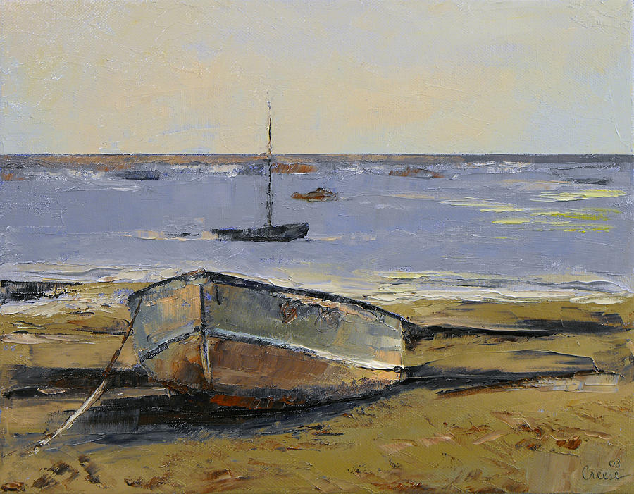 Boats in Provincetown Harbor Painting by Michael Creese