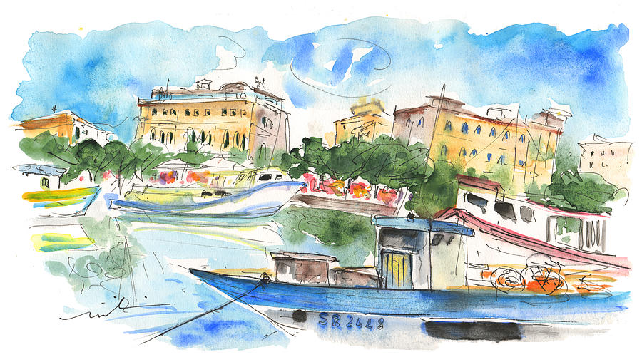 Boats in Siracusa Painting by Miki De Goodaboom