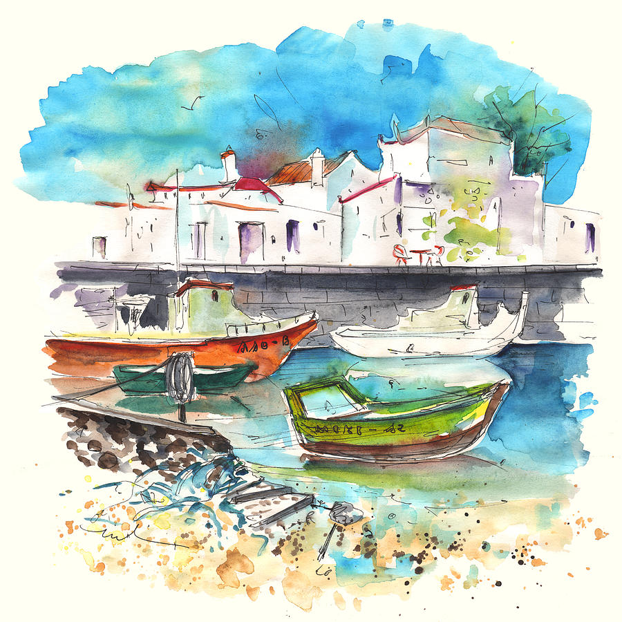 Boats in Tavira in Portugal 01 Painting by Miki De Goodaboom