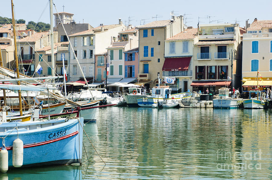 Boats in the coastal Village of Cassis France Photograph by Oscar Gutierrez