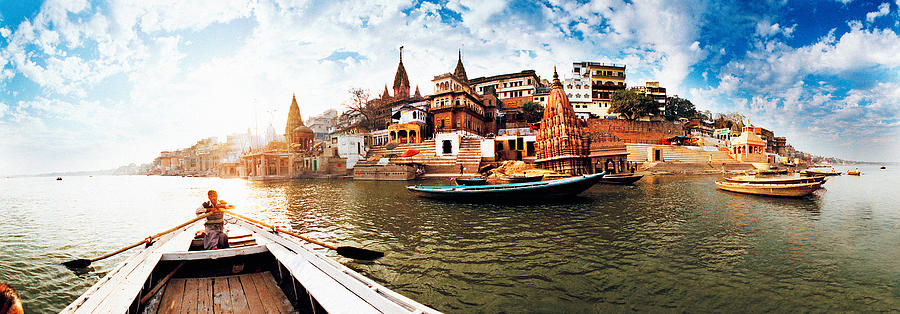 Boats In The Ganges River, Varanasi Photograph by Panoramic Images