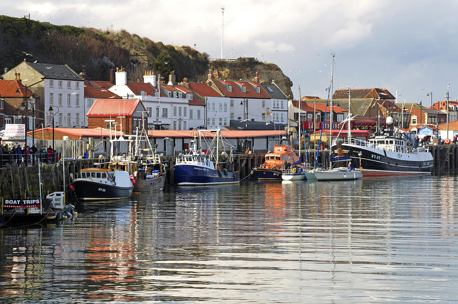 Spring Photograph - Boats in the Lower Harbour - Whitby by Rod Johnson