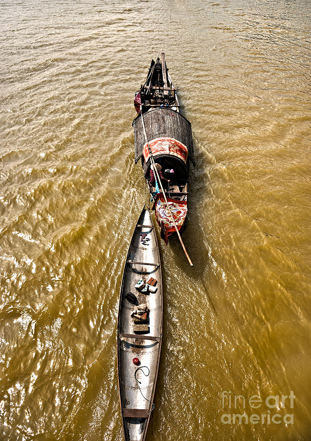 Boats in the mekong river - vietnam Photograph by Luciano Mortula