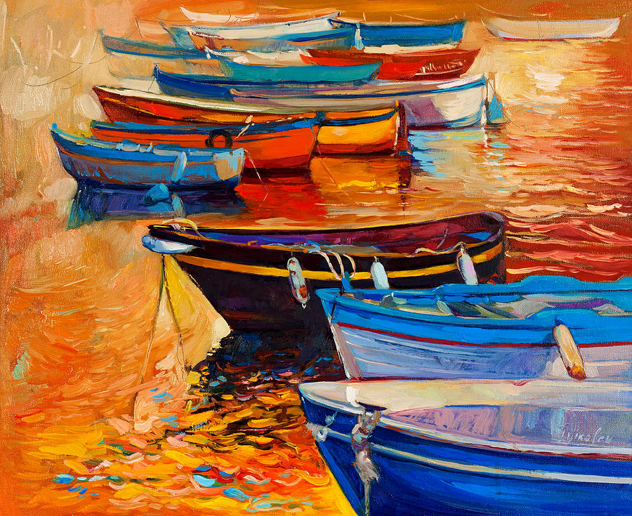 Boats Painting By Ivailo Nikolov   Boats Ivailo Nikolov 