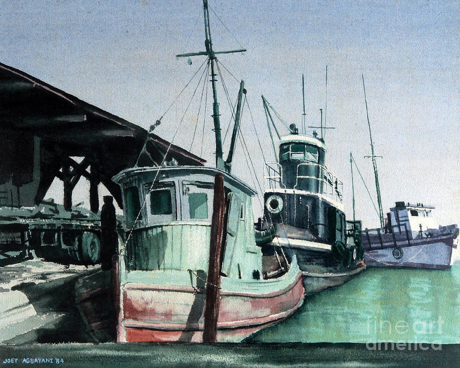 Boats Painting by Joey Agbayani