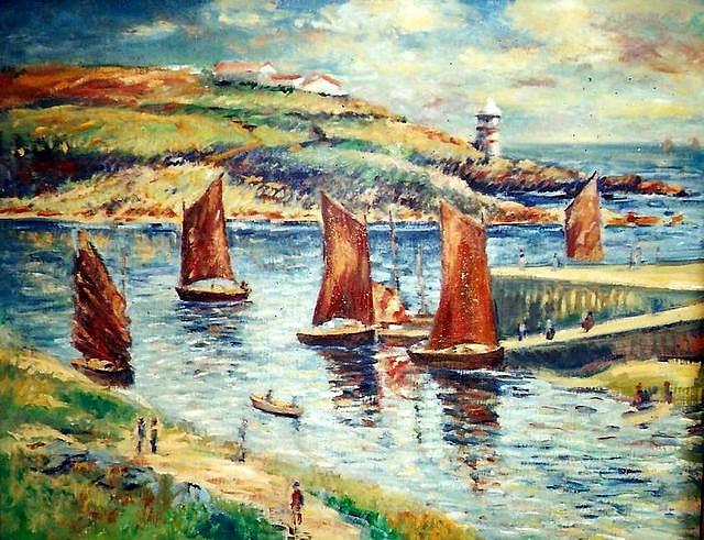 Boats Of Brittany Painting by Philip Corley