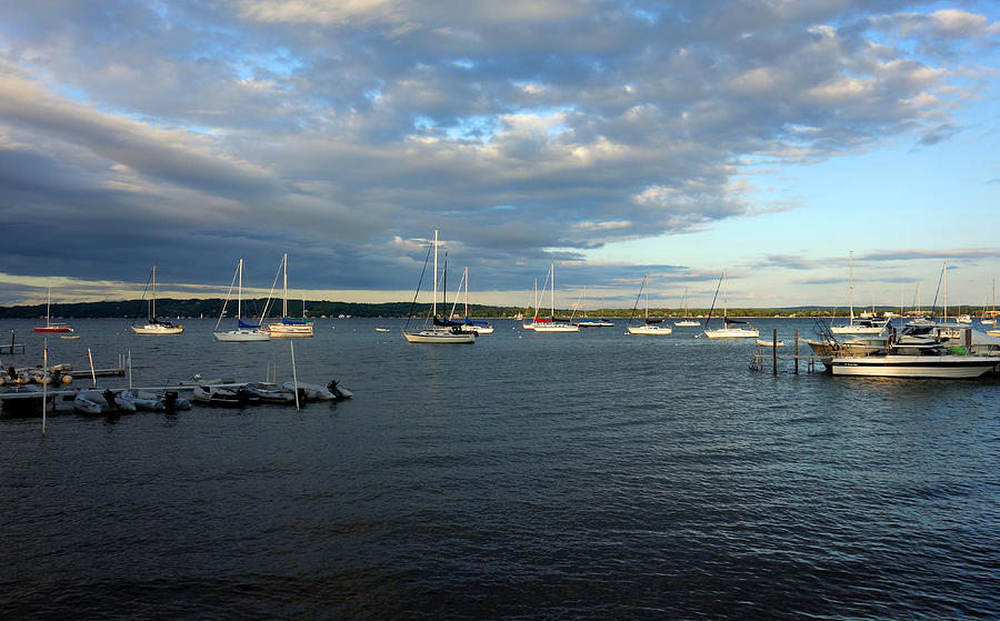 Boats on Grand Traverse Bay Photograph by Diane Lent