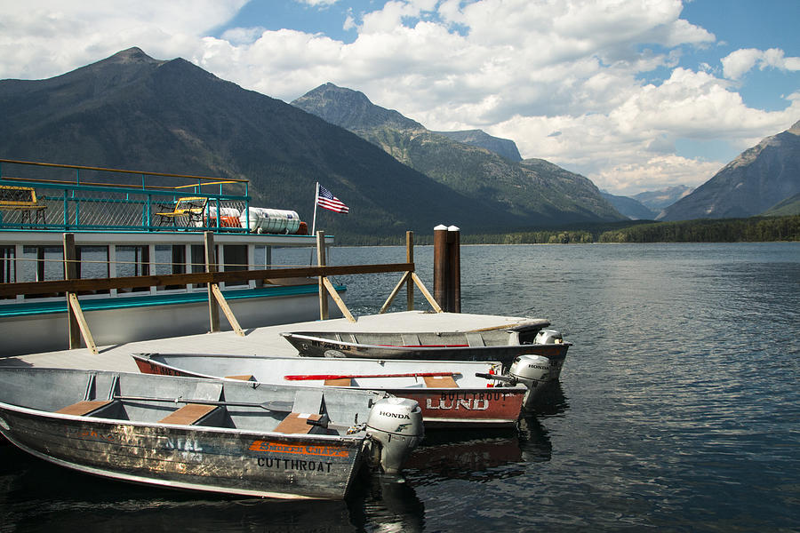 Boats on Lake McDonald Photograph by Nina Prommer