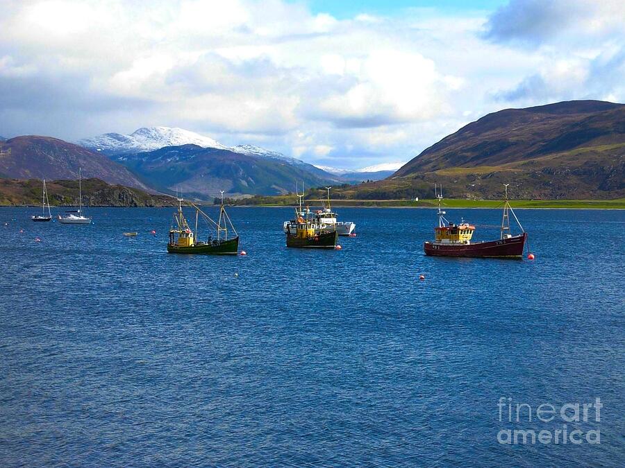Boats On Loch Broom Photograph by Joan-Violet Stretch