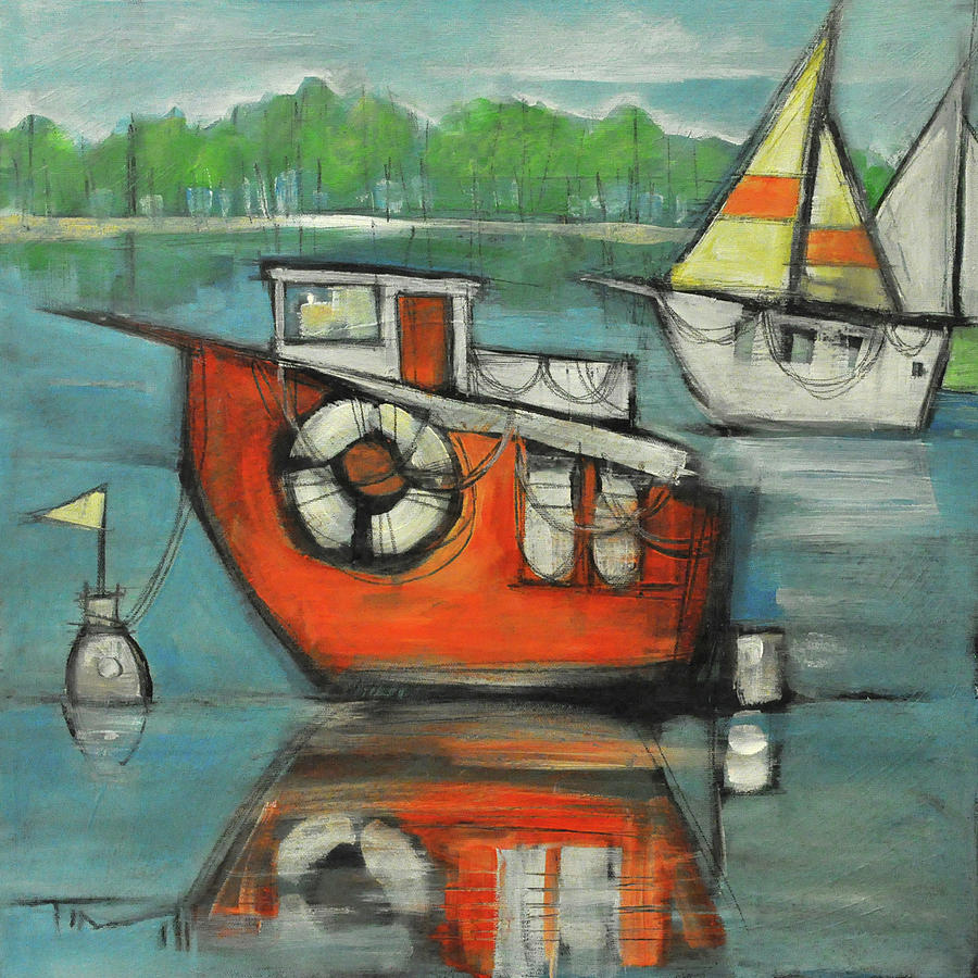 Boats on the Bay Painting by Tim Nyberg