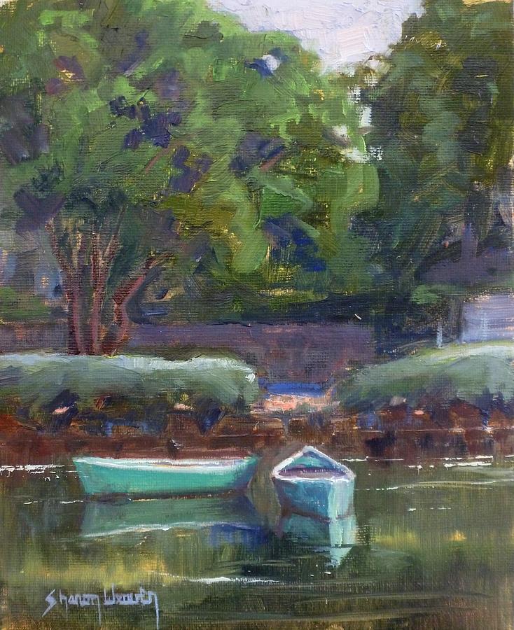 Boats on the Canal Painting by Sharon Weaver
