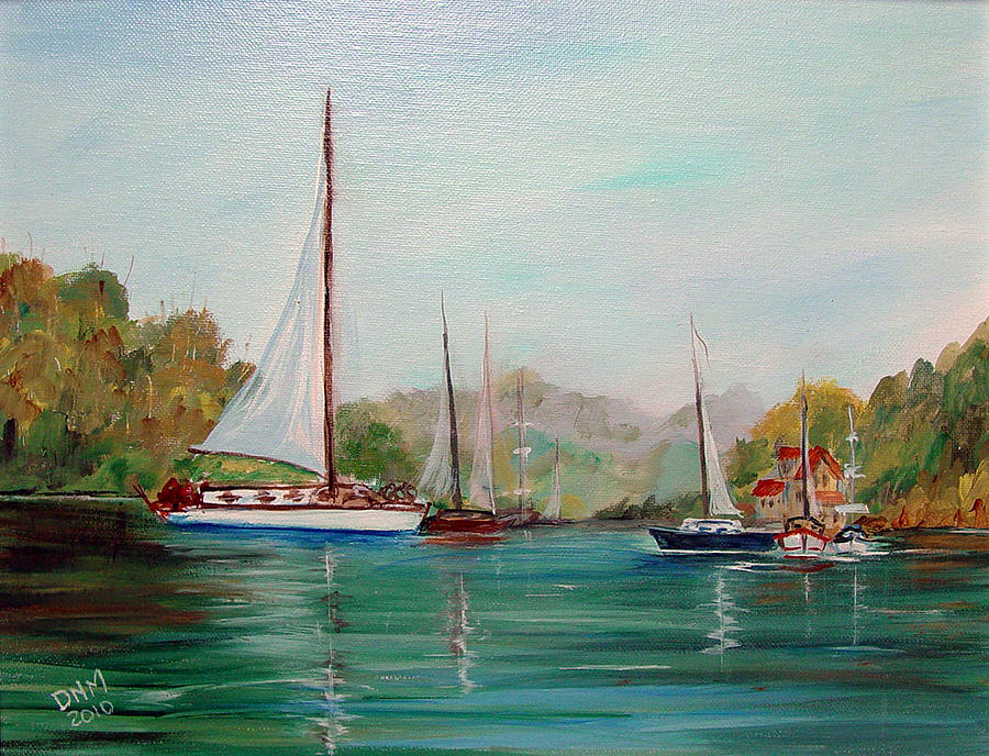 Boats - on the Lake Painting by Dorothy Maier