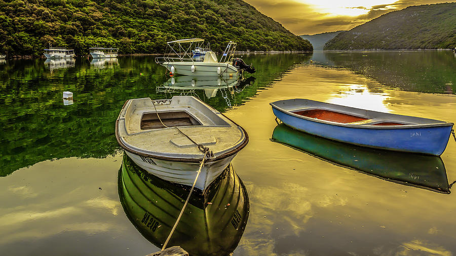 Boats Reflection Nature Landscape Croatia Photograph By Valerii Tkachenko Pixels