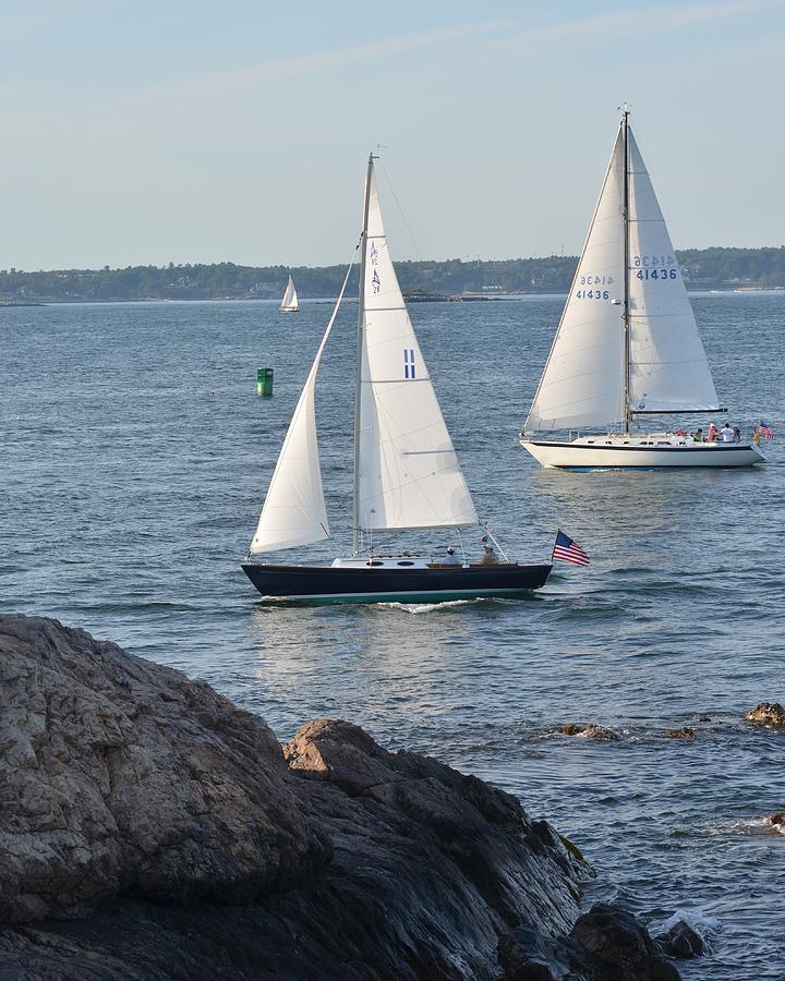 Boats Sailing on Marblehead Harbor Chandler Hovey Park Photograph by Toby McGuire