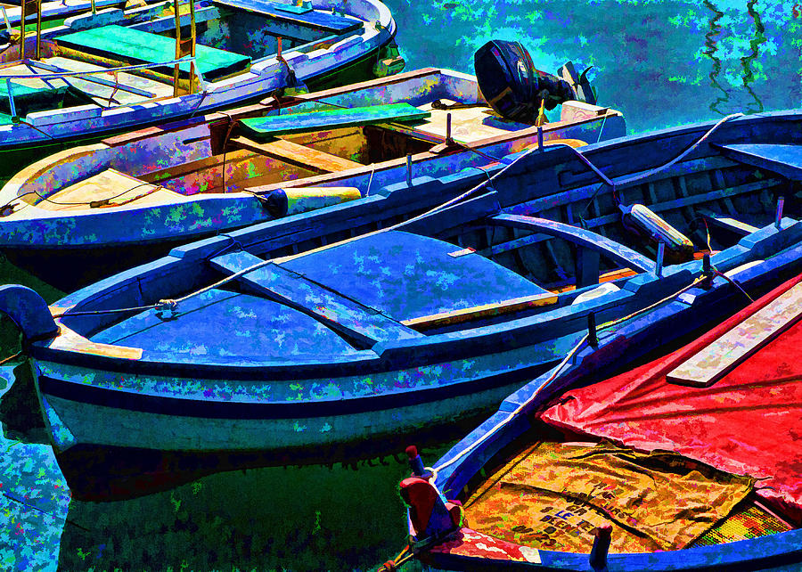 Boat Photograph - Boats Snuggling - Sicily by Jon Berghoff