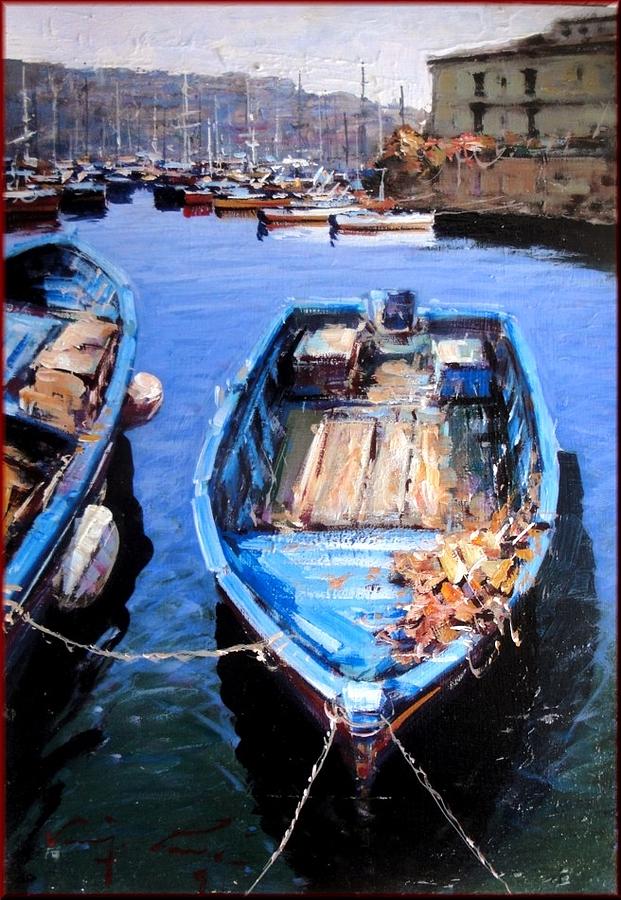 Boats - South of Italy Painting by Vincenzo Caiazza - Fine Art America