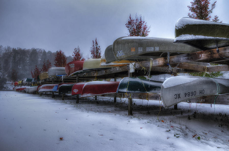 Boats stored for winter Photograph by Steve Hurt