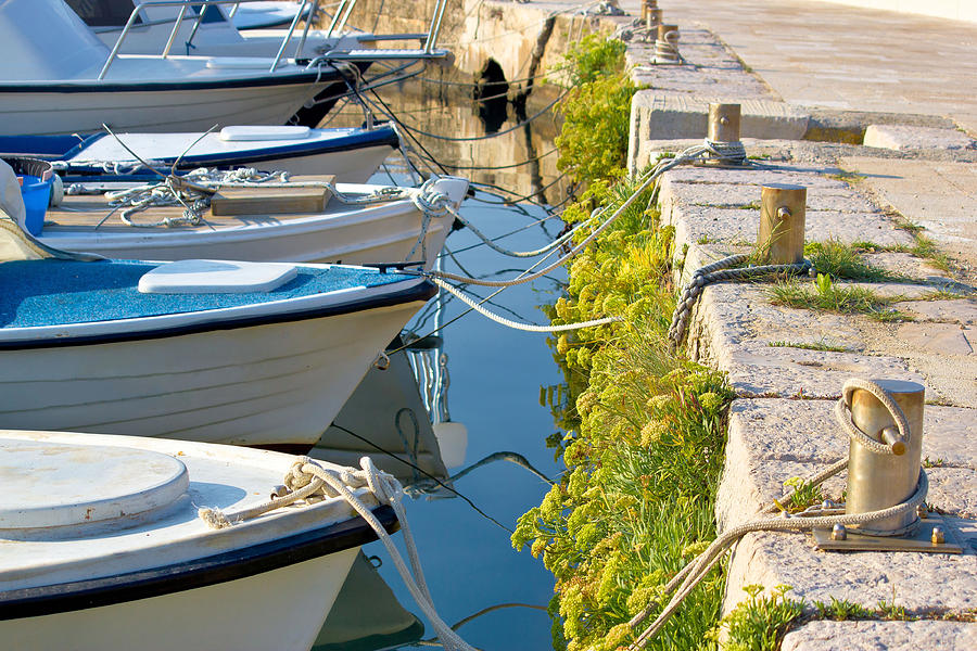 Boats tied at the marina Photograph by Brch Photography