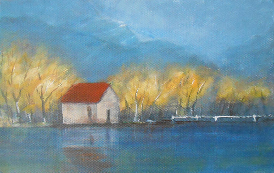 Boatshed Glenorchy Painting by Jane See