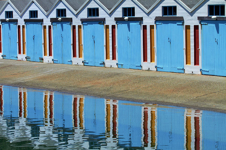 Blue Photograph - Boatsheds, Clyde Quay Marina by David Wall