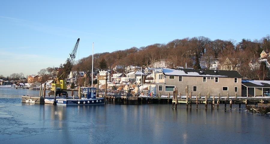 Boatyard in Northport Harbor Photograph by Karen Silvestri