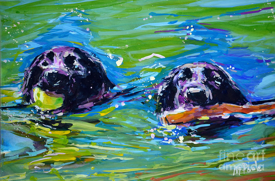 Labrador Retriever Painting - Bob and Weave by Molly Poole