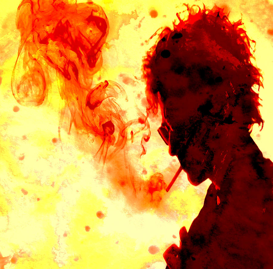 Bob Dylan Digital Art - Bob Dylan Burning One by Brian Reaves