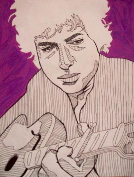 Guitar Still Life Painting - Bob Dylan  by Mitchell Lewis 