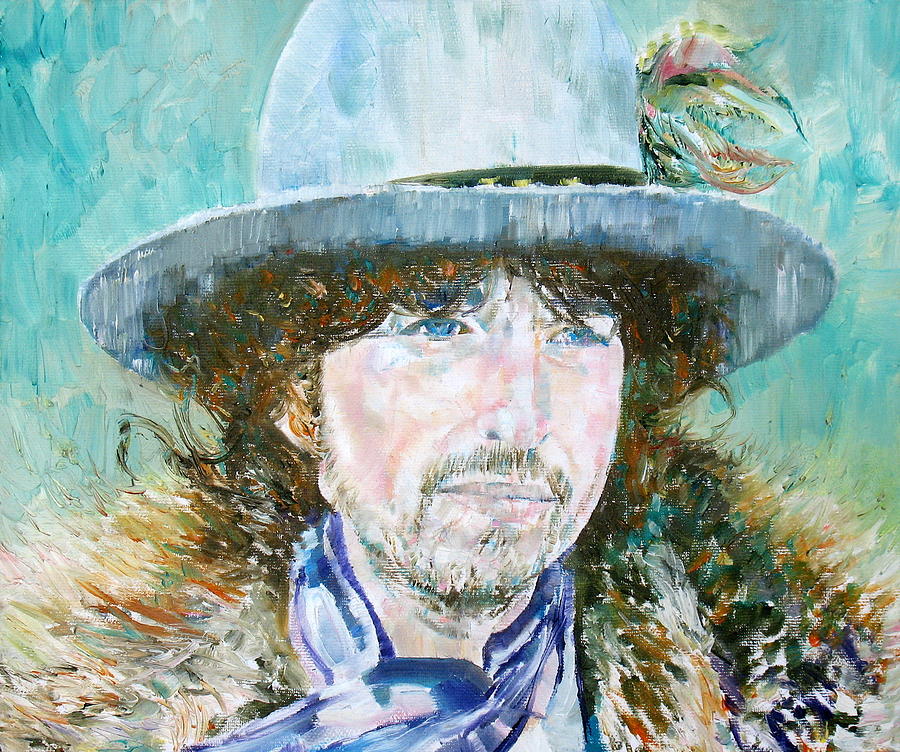 Bob Dylan Oil Portrait Painting by Fabrizio Cassetta