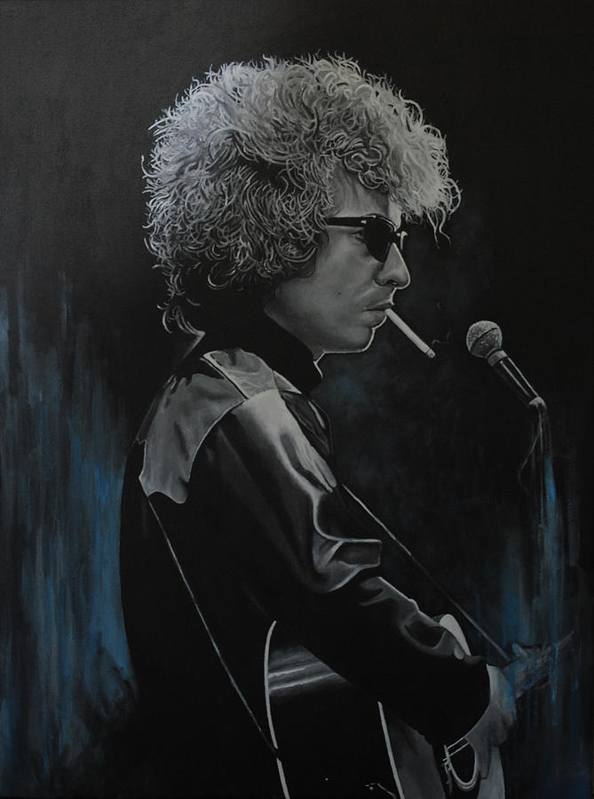 Boy Dylan Painting - Bob Dylan Tangled up in blue by David Dunne