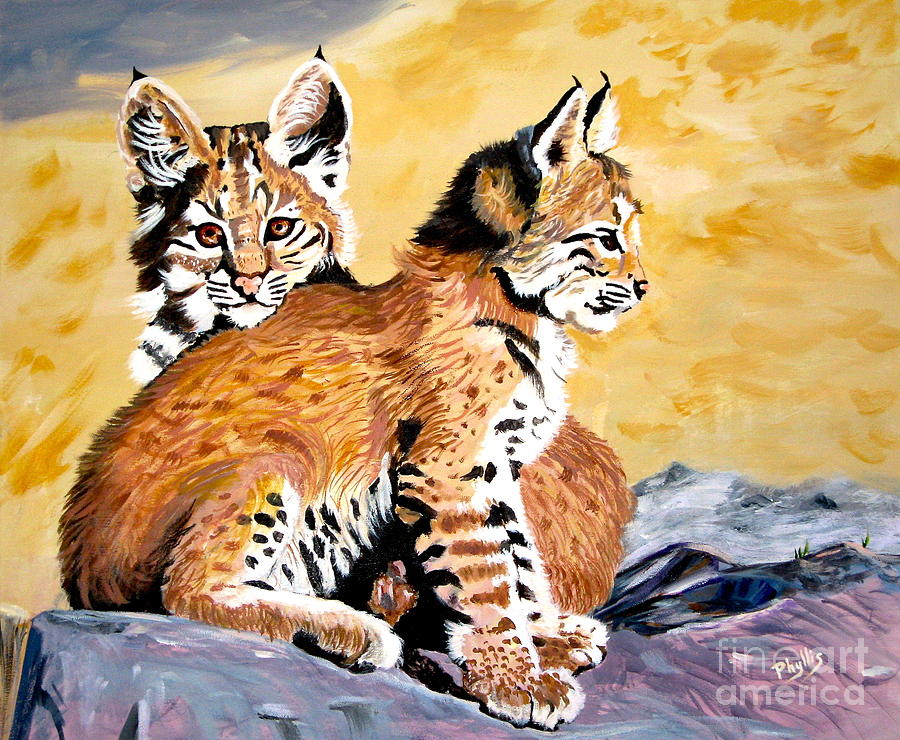 Bob Kittens Painting by Phyllis Kaltenbach