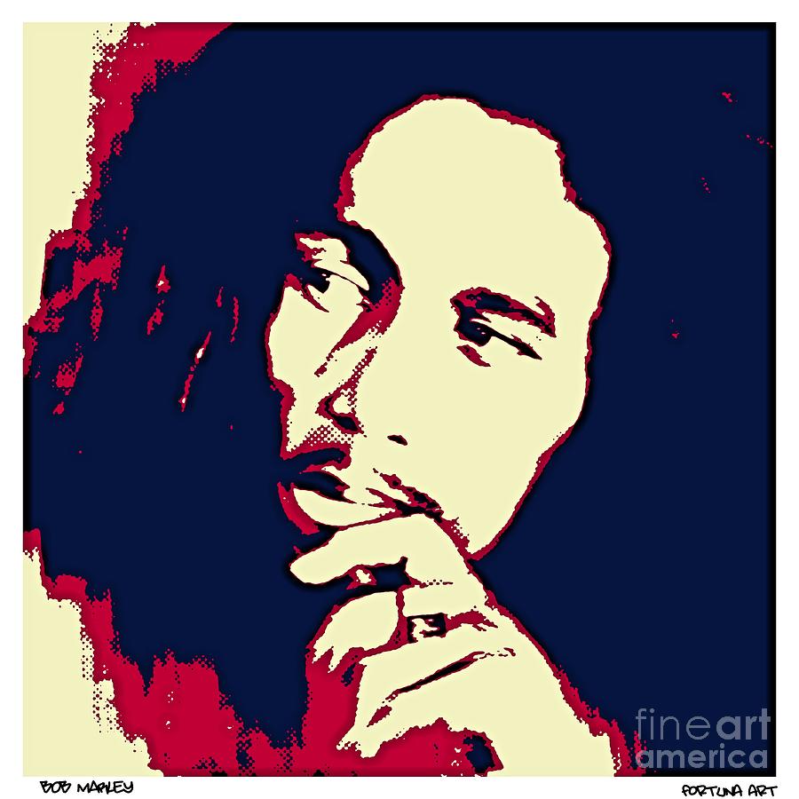 Abstract Digital Art - Bob Marley by Dragica  Micki Fortuna