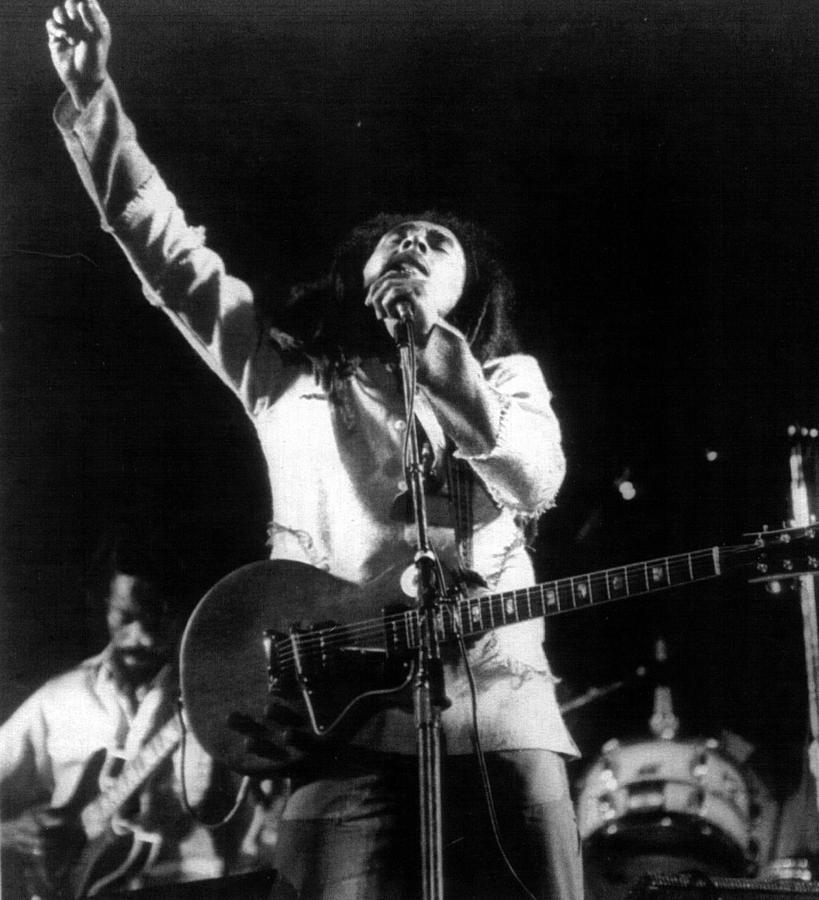 Vintage Photograph - Bob Marley Fist Raised by Retro Images Archive