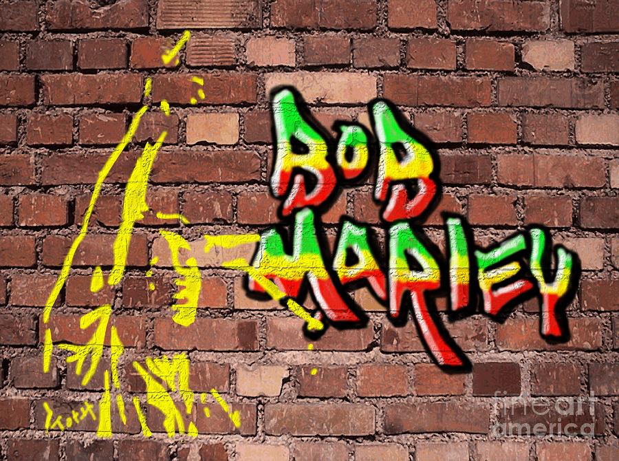 Bob Marley Graffiti Digital Art by Laura Toth