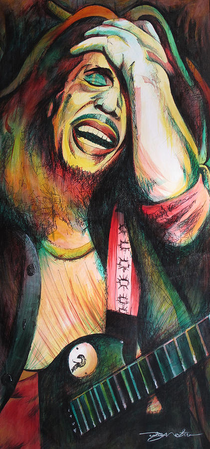 Bob Marley in Agony Painting by Joshua Morton