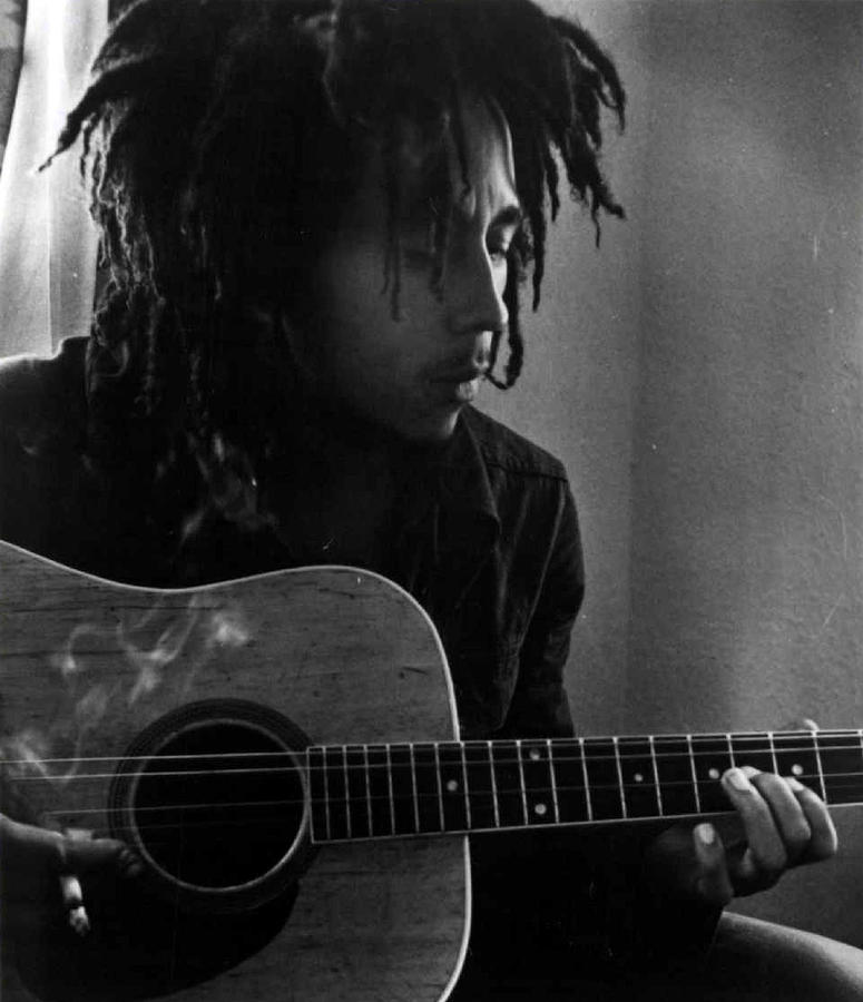 Retro Images Archive Photograph - Bob Marley Leaning Over Guitar by Retro Images Archive