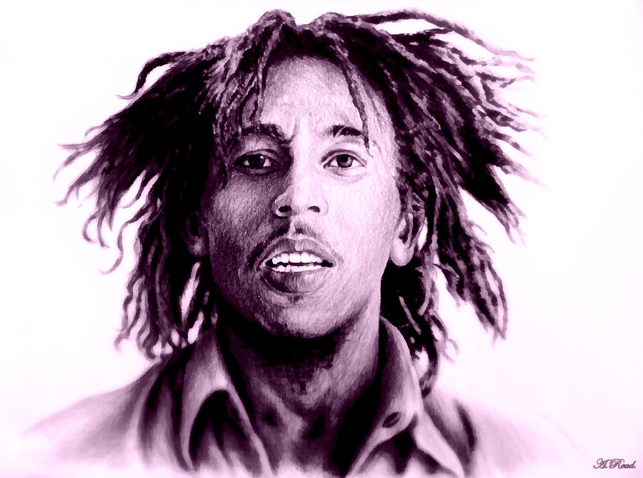 Bob Marley Digital Art - Bob Marley   purple haze by Andrew Read