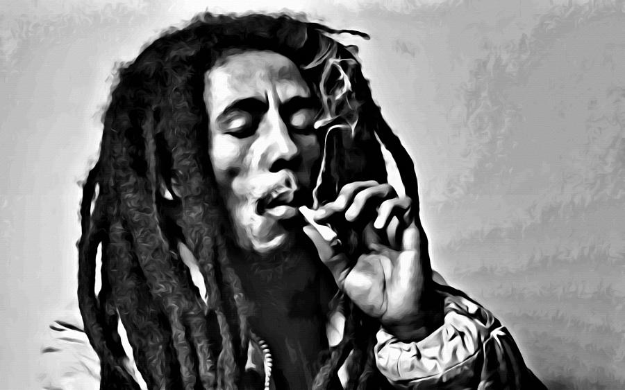 Bob Marley Smoking Painting by Florian Rodarte