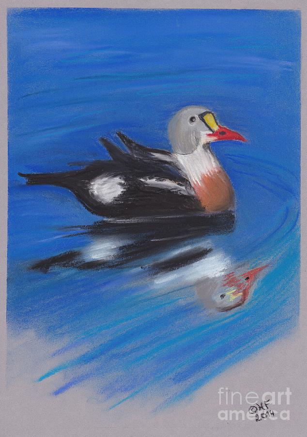 Duck Drawing - Bobbing duck by Heidi Goddyn