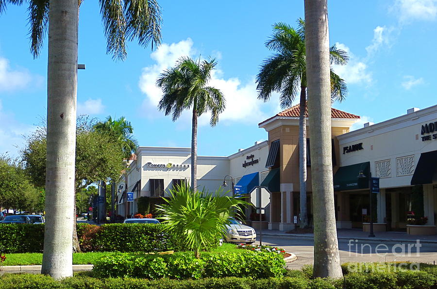 Boca Center. Boca Raton Florida. Upscale Retail Shopping Center view facing North. Photograph by Robert Birkenes