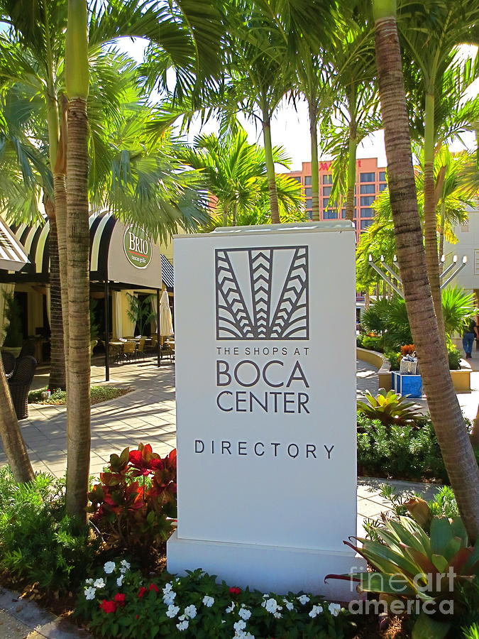Boca Center Directory. Boca Raton Florida. Upscale Retail Shopping Center. Photograph by Robert Birkenes