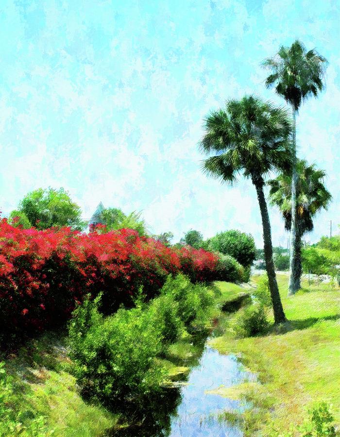 Boca Grande Floral Mixed Media by Florene Welebny