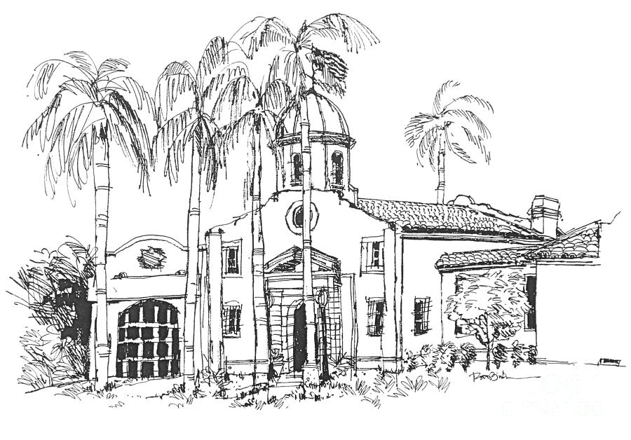 Boca Raton City Hall Building  Drawing by Robert Birkenes